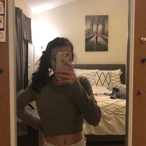 cropped brandy sweater